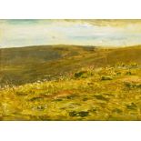ALFRED FITZWATER GRACE, RBA (1844-1903) LANDSCAPE ON THE SOUTH DOWNS oil on board 25cm by 33cm; 9