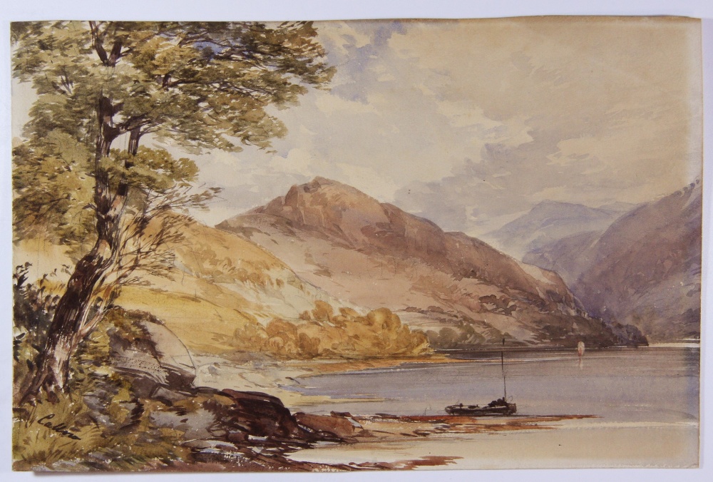 THE HOOD FAMILY (19th Century) A FOLIO OF LANDSCAPE WATERCOLOURS including views of the Alps, Capri, - Image 4 of 5