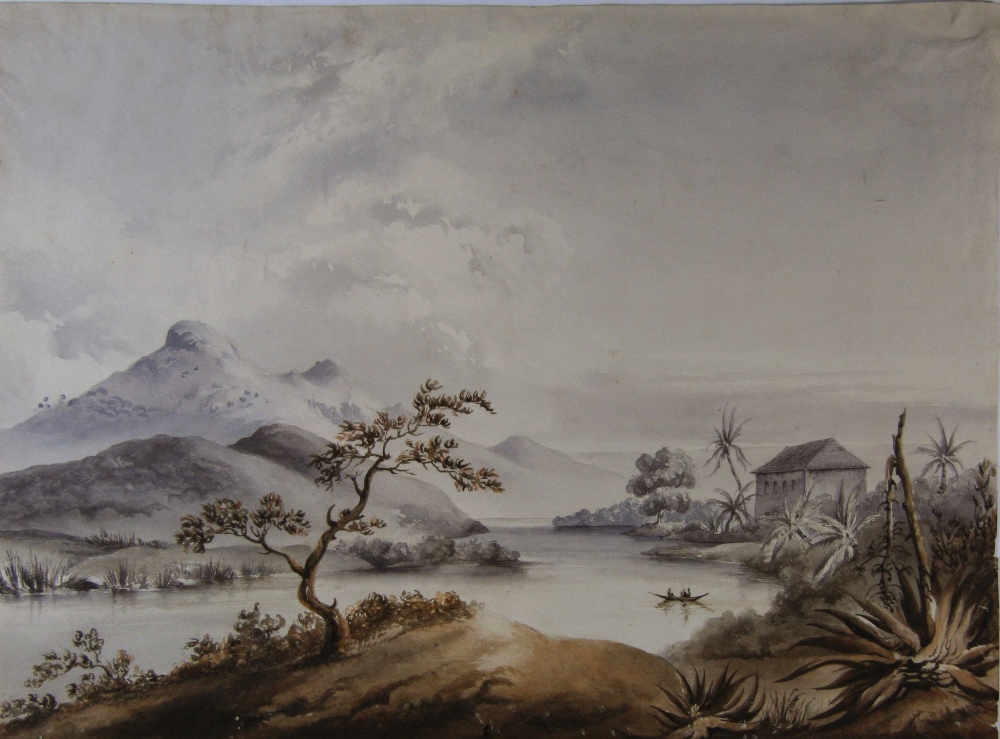 THE HOOD FAMILY (19th Century) A FOLIO OF LANDSCAPE WATERCOLOURS including views of the Alps, Capri,