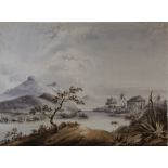 THE HOOD FAMILY (19th Century) A FOLIO OF LANDSCAPE WATERCOLOURS including views of the Alps, Capri,