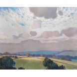 EDWARD HARTLEY MOONEY (1877-1938) CLOUDBURST OVER THE DOWNS signed and dated l.l.: E.H. Mooney/1919,