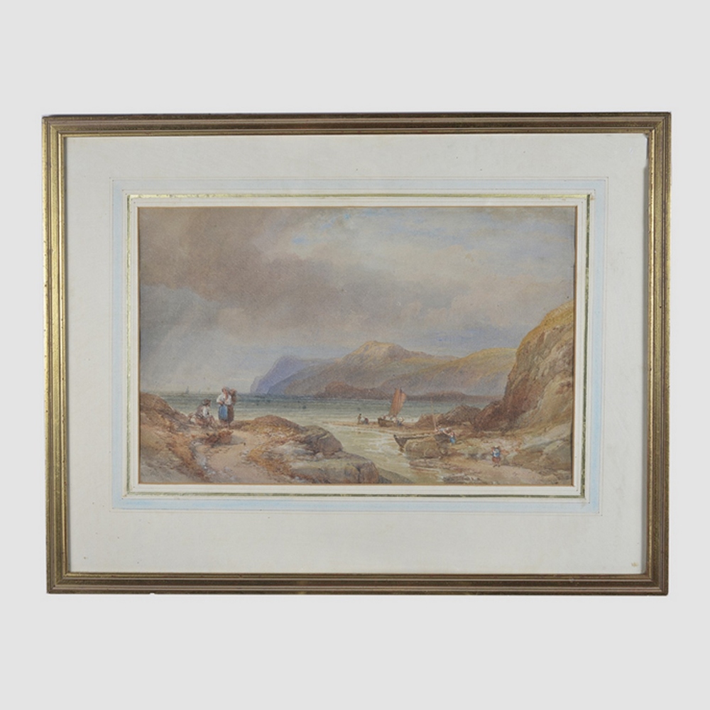 ATTRIBUTED TO WILLIAM LEIGHTON LEITCH (1804-1883) COASTAL SCENE WITH FIGURES signed and dated l. - Image 8 of 8