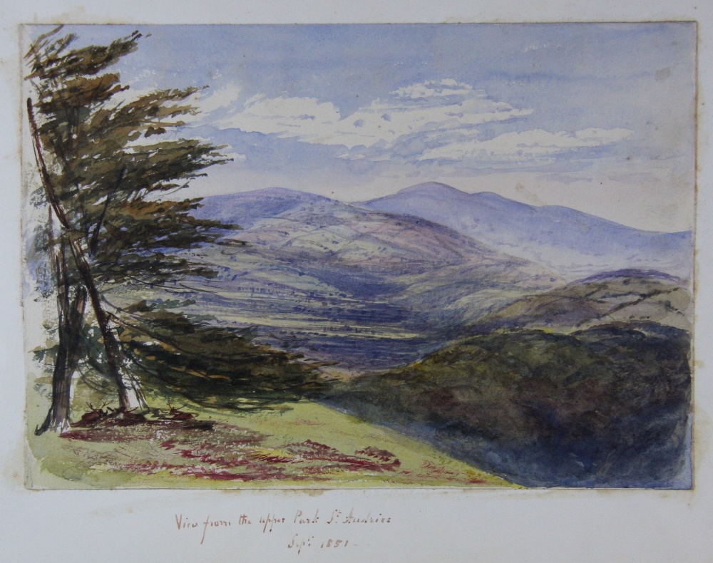 THE HOOD FAMILY (19th Century) A FOLIO OF LANDSCAPE WATERCOLOURS including views of the Alps, Capri, - Image 3 of 5