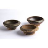 Three Black-glazed miniaturistic bowls4th - 3rd century BC; ; Intacts.