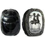 Onyx scarab with male figure on horse3rd - 2nd century BC; ;