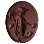 Red jasper with Minerva Intaglio2nd - 3rd century AD; ;