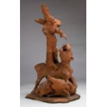 TITO GASPARINIMotteggiana 1911 - 1987Fight between animalsSculpture made in terracotta, cm 54 x 27 x