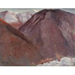 Virgilio SimonettiRoma 1897 – 1982MountainsOil on board 39 x 50Label on the back of III mostra