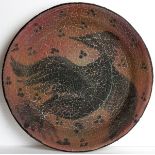 GREAT DISHCeramic bird decoration on feigned CraqueleSigned ' The Vietri ' under the baseDiameter cm