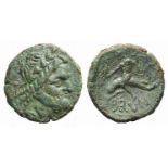 Southern Apulia, Brundisium, c. 2nd century BC. Æ Semis (19mm, 7.40g, 5h). Head of Neptune r.;