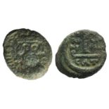 Heraclius (610-641). Æ 10 Nummi (13mm, 1.86g, 6h). Catania, year 10 (619/20). Crowned, draped and