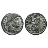 Constantine I (307/310-337). Æ Follis (17mm, 2.49g, 12h). Constantinople, 327-8. Pearl-and-rosette