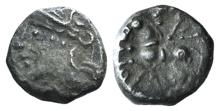 Celtic, Central Gaul. Lingones, Kaletedes, c. 120/00-50 BC. AR Quinarius (12mm, 1.91g, 12h).