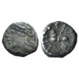 Celtic, Central Gaul. Lingones, Kaletedes, c. 120/00-50 BC. AR Quinarius (12mm, 1.91g, 12h).