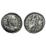 Gratian (367-383). AR Siliqua (17mm, 2.03g, 1h). Treveri, 375-8. Pearl-diademed, draped and