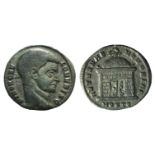 Divus Romulus (died AD 309). Æ Quarter Follis (16mm, 1.79g, 12h). Ostia, 309-312. Bare head r. R/