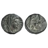 Divus Constantine I (died 337). Æ (14mm, 1.62g, 6h). Antioch, 337-340. Veiled head of Constantine r.