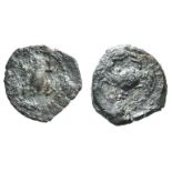 Northern Apulia, Venusia, c. 210-200 BC. Æ Semuncia(?) (12mm, 1.15g, 2h). Frog. R/ Crab. HNItaly