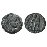 Valentinian I (364-375). Æ (16mm, 2.29g, 12h). Thessalonica, 364-7. Pearl-diademed, draped and