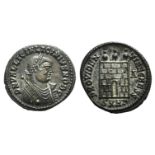 Licinius II (Caesar, 317-324). Æ Follis (18mm, 3.15g, 11h). Heraclea, 318-320. Laureate bust r.,