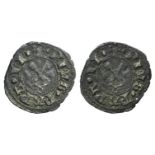 Italy, Foligno. Pio II (1458-1464). BI Picciolo (14mm, 0.48g). Keys. R/ Cross. Muntoni 36. VF