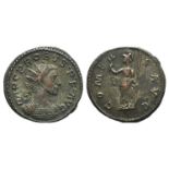 Probus (276-282). Radiate (22mm, 3.13g, 6h). Lugdunum, 282. Radiate and cuirassed bust r. R/ Minerva