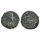 Aelia Flaccilla (Augusta, 379-386/8). Æ (12mm, 1.42g, 12h). Heraclea. Draped bust r. R/ Victory