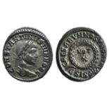 Constantine II (Caesar, 316-337). Æ Follis (18mm, 2.99g, 6h). Siscia, 321-324. Laureate head r. R/