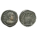 Constantine II (Caesar, 316-337). Æ Follis (18mm, 2.13g, 5h). Heraclea, 327-9. Laureate, draped