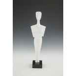 A CYCLADES STYLE COMPOSITE MARBLE STANDING FIGURE, in the traditional form, modern. 43cm high