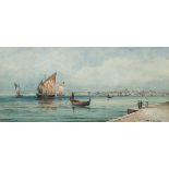 THOMAS BUSH HARDY (1842-1897)On the Grand Canal, VeniceWatercolour, 23.5 x 52.5cmSigned and