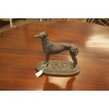 AFTER PIERRE JULES MENE (20TH CENTURY)Study of a Hound, modelled standing on an oval naturalistic