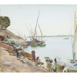 RICHARD HENRY KITSON (20TH CENTURY)Coastal Scene, Fishing for CocklesWatercolour, 44 x 50cmSigned