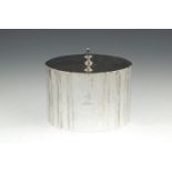 A VICTORIAN SILVER TEA CADDY, London 1863, mark of Alexander Smith, of oval panelled form, the flat