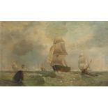 A. HULK (19TH CENTURY)Extensive Marine View of a Busy Shipping LaneOil on canvas, 46 x 76cmSigned