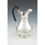 A SILVER NEO GRECIAN HOT WATER POT, London, of baluster form decorated with a band of anthemions and