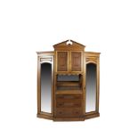 A  FINE VICTORIAN STAINED OAK BEDROOM SUITE, c.1890, comprising:- a breakfront wardrobe, with