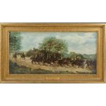 ENGLISH SCHOOL 19TH CENTURYThe 21st Lancers on ManoeuvresOil on canvas, 30 x 59cm