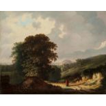 AFTER JAMES ARTHUR O'CONNOR (1792-1841)Figure on a Path in Coastal LandscapeOil on canvas, 42 x 52cm