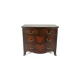 A SMALL 19TH CENTURY MAHOGANY BOWFRONT CHEST, of two short drawers and two long drawers, with