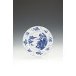 A CHINESE BLUE AND WHITE PORCELAIN DISH, late 17th century, Kangxi period, finely painted with