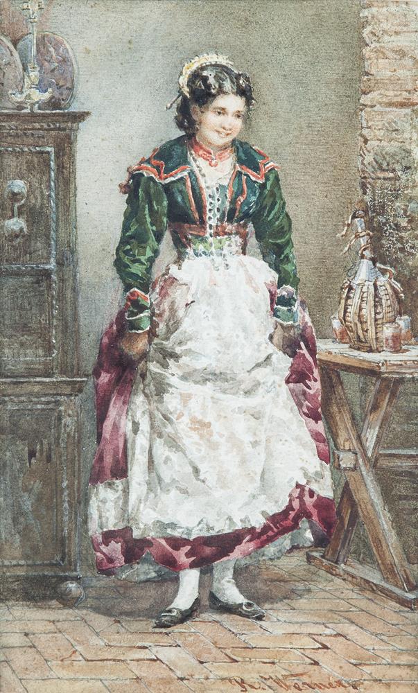 R. WERNIERTrasterverína (Roman Costume)Watercolour, 24 x 15cmSigned