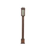 A 19TH CENTURY MAHOGANY STICK BAROMETER. 95cm tall