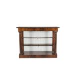 A VICTORIAN MAHOGANY RECTANGULAR CONSOLE TABLE, the top with leaf carved spiral reeded border,