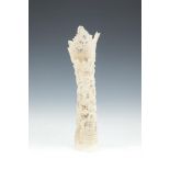 A THAI CARVED BONE VESSEL, 19th/20th century, of waisted form, profusely decorated with figures,