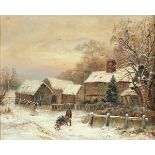 EDGAR LONGSTAFFE (1849-1912)A Winter Farmyard SceneWatercolour, 40.5 x 51cmSigned with