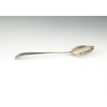 AN IRISH GEORGE III SILVER DIVIDING SPOON, Dublin 1783, mark of Michael Keating, with plain tapering