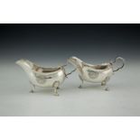 A PAIR OF IRISH GEORGE III SILVER SAUCEBOATS, by Matthew West of Dublin, c.1778, each of plain form,