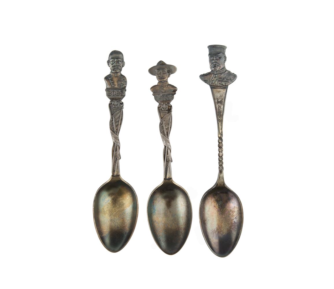 THREE VICTORIAN COMMEMORATIVE SILVER SPOONS, Birmingham 1899, two from a series 'Sons of the - Image 2 of 2