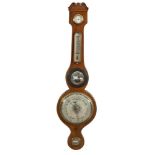 A 19TH CENTURY INLAID MAHOGANY BANJO BAROMETER